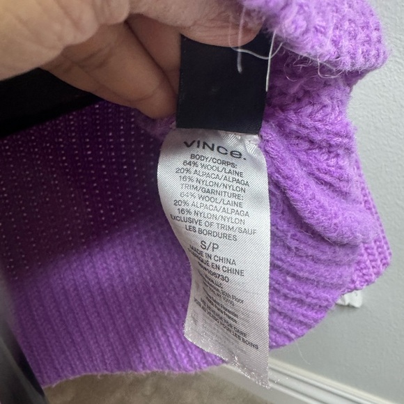 VINCE. 
Sculpted Sleeve Cardigan - Lavender Knit Women's Sweater - Picture 6 of 11